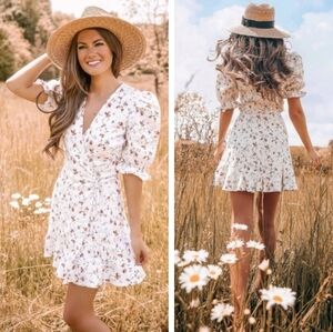 Reformation Carmelo linen floral minidress in Gabrielle